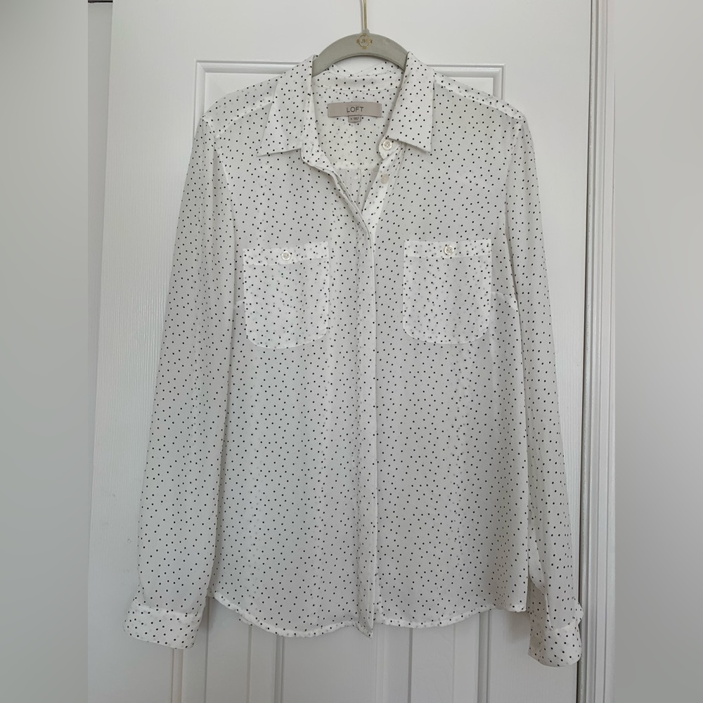 Ann Taylor Loft Women’s Polka Dot Blouse Size S